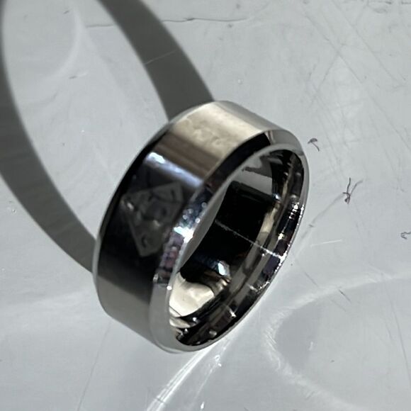 Bundle Sale 3 for $15 | Superman Symbol Silvertone Ring | Size 8 - Picture 7 of 10
